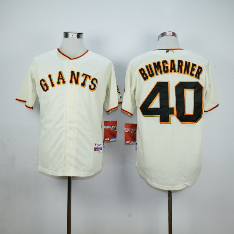 Men San Francisco Giants #40 Bumgarner Cream MLB Jerseys1